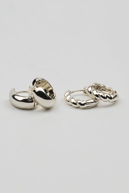 Garage Ensemble De 2 Paires De Dormeuses Torsadées Et Lisses