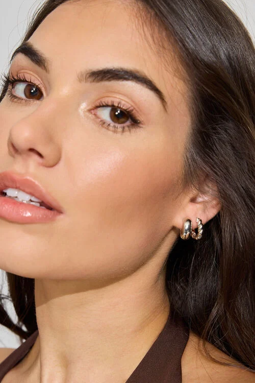 garage Ensemble de 2 paires de dormeuses torsadées et lisses