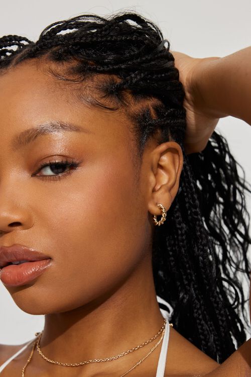 garage Ensemble de 3 boucles d’oreilles avec torsades et chaînes