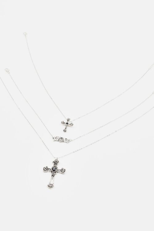 Garage Ensemble De 3 Colliers à Fleur Croix Et Rose