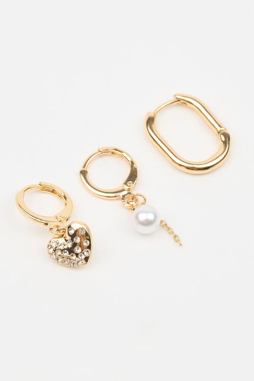 Garage Ensemble De 3 Paires De Boucles D’oreilles à Perle Et Coeur