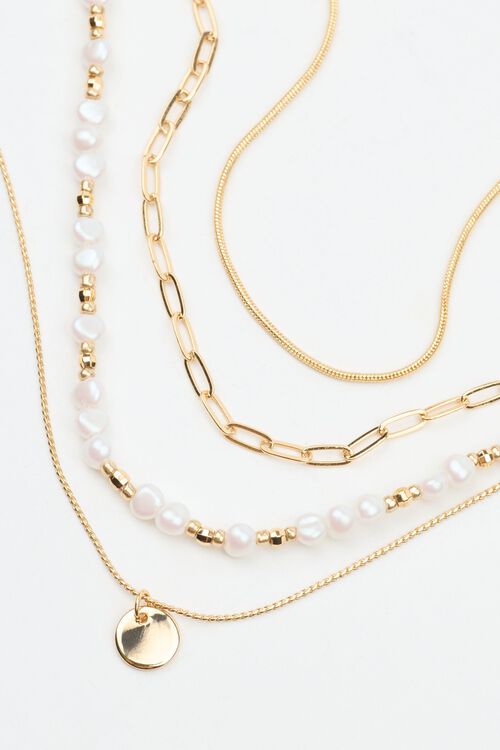 Garage Ensemble De 4 Colliers à Perles Et Petit Médaillon