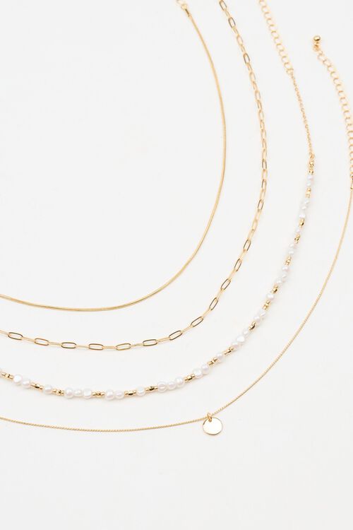 Garage Ensemble De 4 Colliers à Perles Et Petit Médaillon