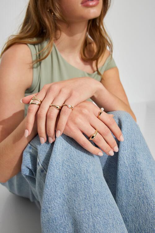 garage Ensemble de 5 bagues à perles et formes naturelles