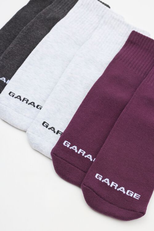 Garage 3 Paires De Chaussettes à Logo Garage