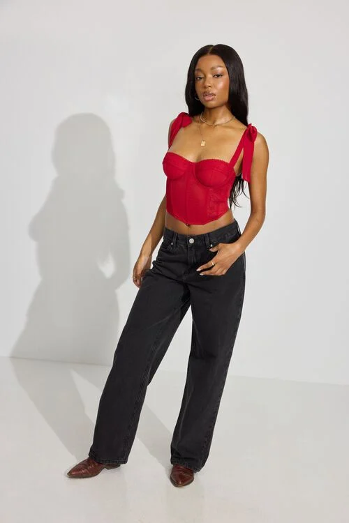 Garage Bustier à Bretelles Nouées En Maille