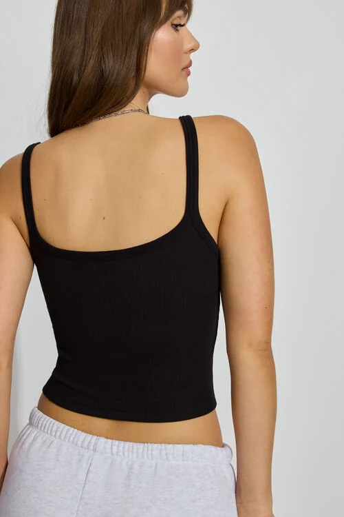 Garage Camisole Côtelée à Col échancré Et Liséré