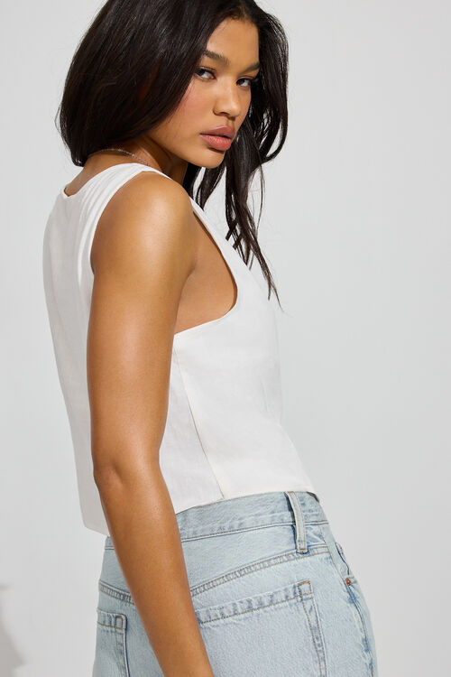 Garage Camisole En Lin Nouée à L’avant