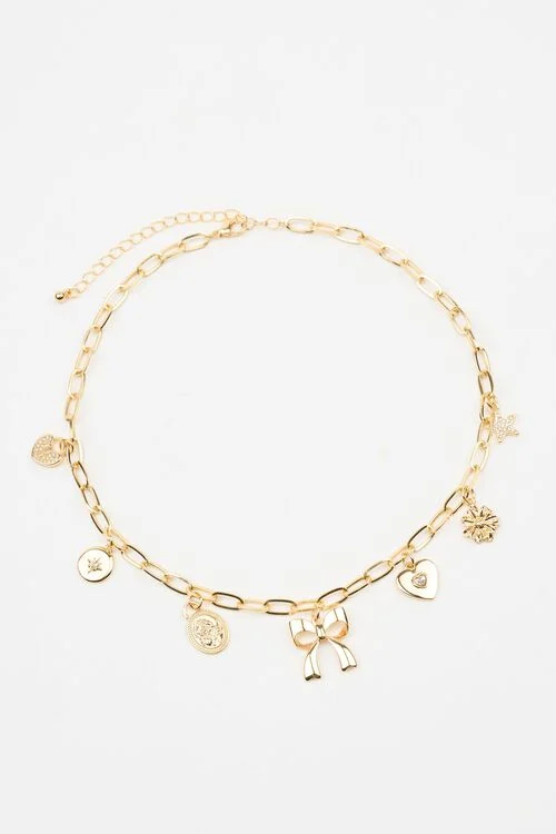 Garage Collier à Chaîne Trombone Avec 7 Breloques