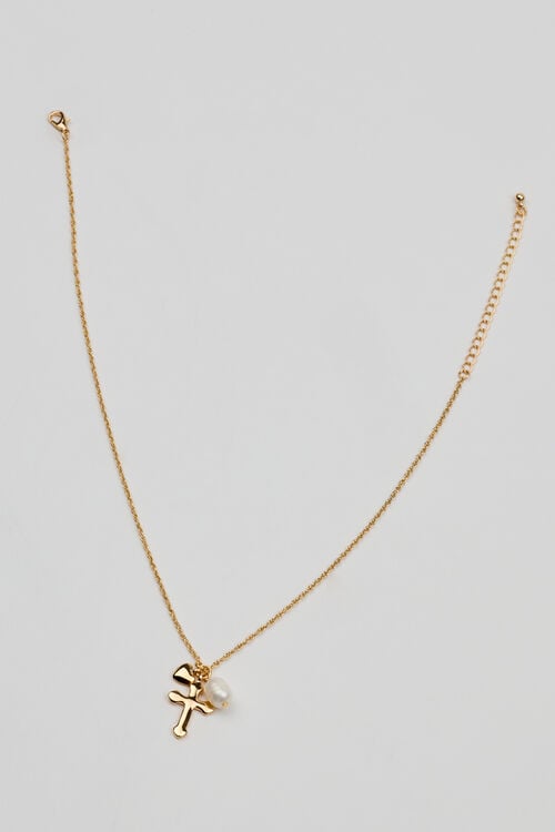 Garage Collier à Pendentif En Cœur Croix Et Perle