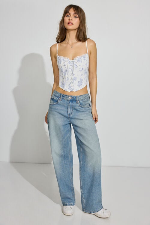 Garage Corset Lacé à Bordure En Dentelle