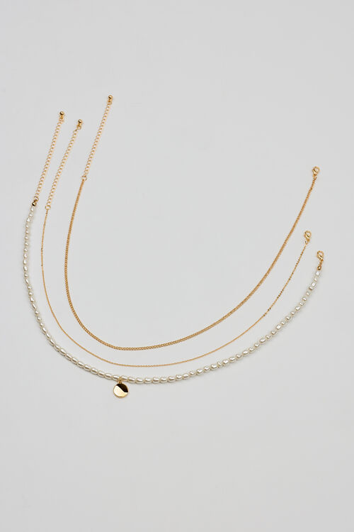 Garage Ensemble De 3 Colliers à Perles Et Chaînes