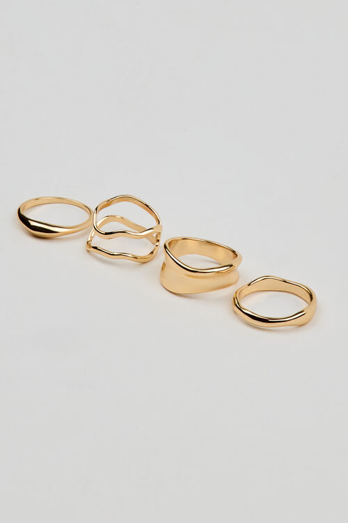 Garage Ensemble De 4 Petites Bagues Ondulées