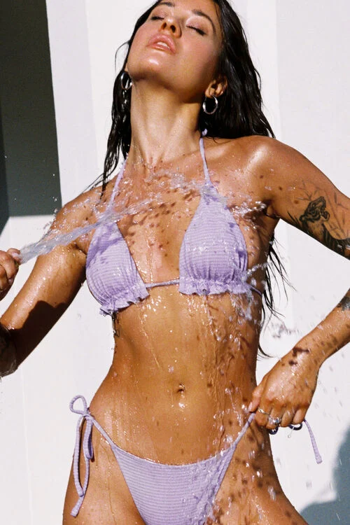 garage Haut de bikini triangle à volants