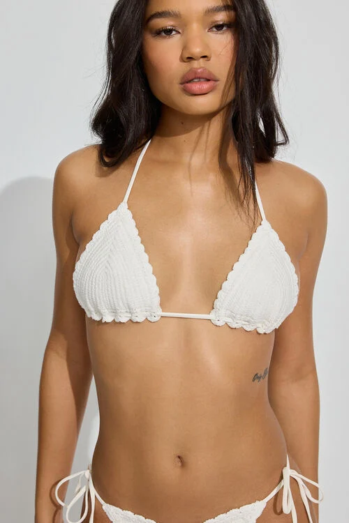 garage Haut de bikini triangle crocheté