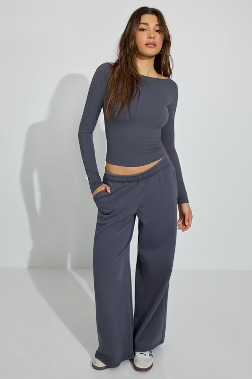 Garage Haut Sleek à Col Bateau Et Manches Longues