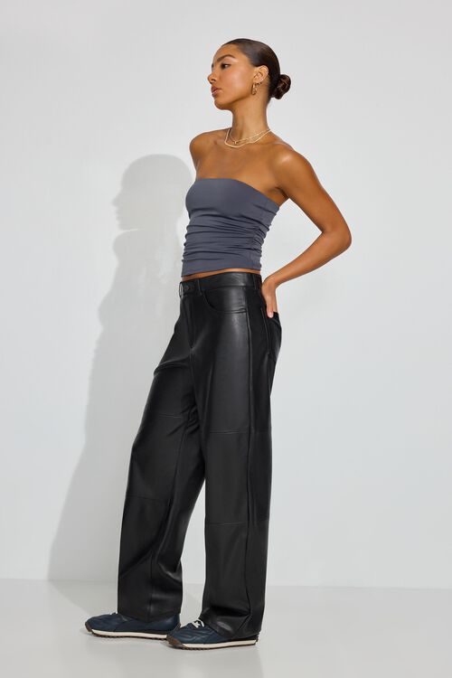 Garage Pantalon Ample En Faux Cuir