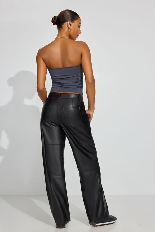 Garage Pantalon Ample En Faux Cuir