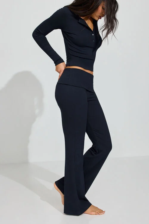 Garage Pantalon Côtelé à Taille Repliée