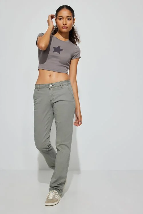 Garage Pantalon Jambe Droite à Taille Basse