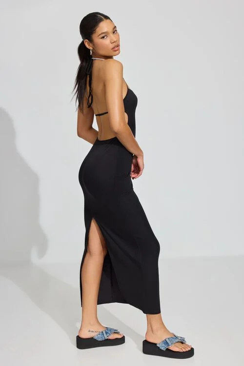 garage Robe maxi en maille à col en cœur