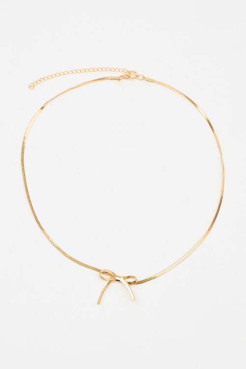 Garage Snake Chain Bow Necklace