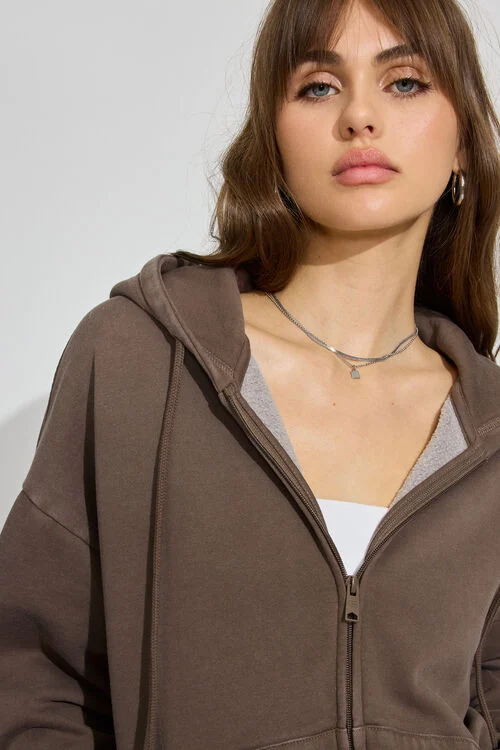 Garage Haut à Capuchon En Tissu UltraFleece à Fermeture éclair Pleine Longueur