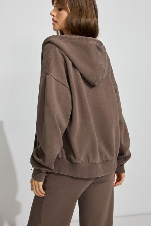 Garage Haut à Capuchon En Tissu UltraFleece à Fermeture éclair Pleine Longueur