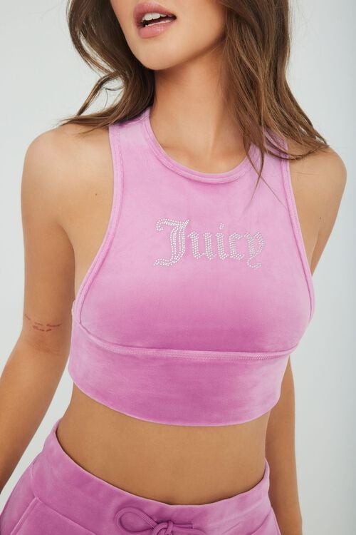 Garage JUICY COUTURE Camisole à Dos Nageur En Velours Avec Pierreries