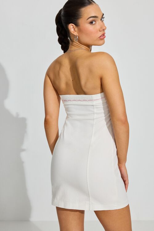 Garage Minirobe Sans Bretelles à Bordure En Dentelle