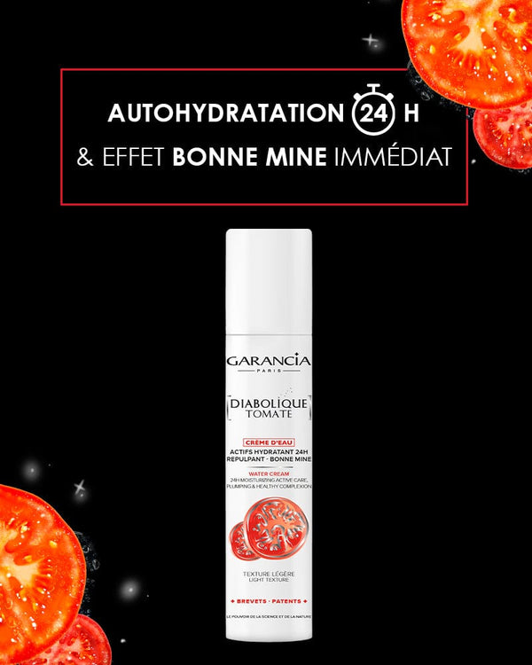 garancia [ DIABOLIQUE TOMATE ] CRÈME D'EAU - Soin 3 en 1 aux actifs autohydratant 24H repulpant effet bonne mine immédiat