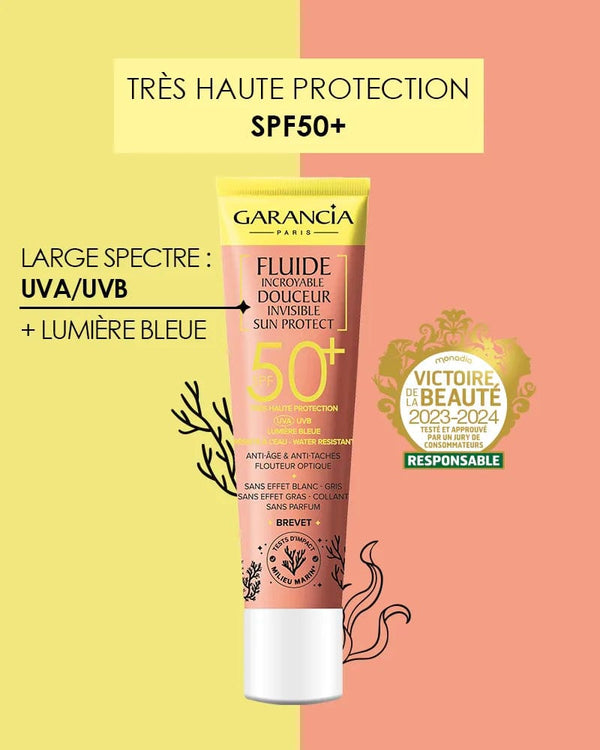 garancia [ FLUIDE INCROYABLE DOUCEUR INVISIBLE SUN PROTECT ] SPF50+ - Fluide invisible très haute protection SPF50+ pour toute la famille