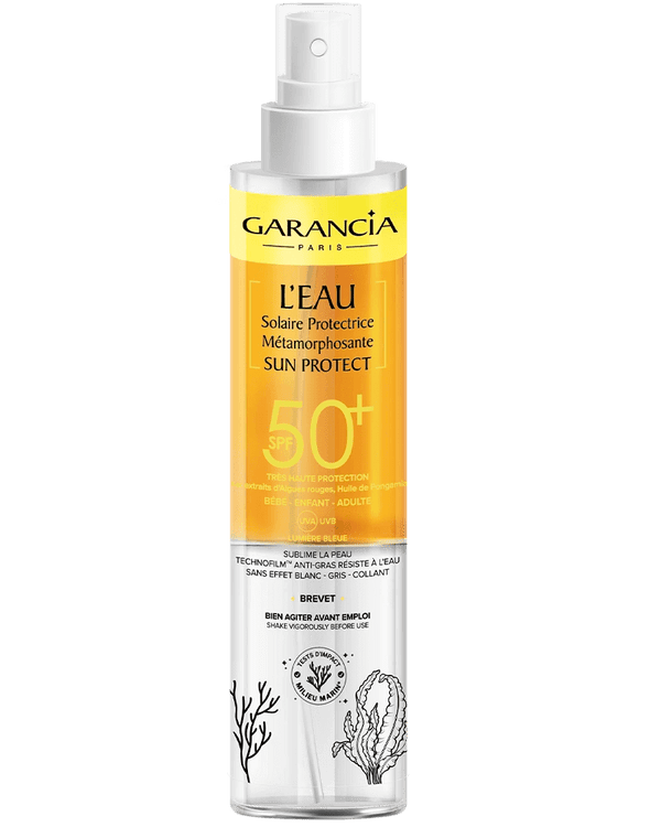 garancia [ L'Eau Solaire Protectrice Métamorphosante SUN PROTECT ] SPF50+ - Eau solaire très haute protection SPF50+ pour toute la famille - Visage & Corps