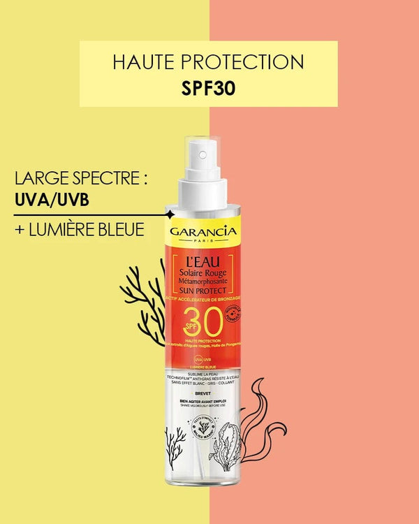 garancia [ L'EAU Solaire Rouge Métamorphosante SUN PROTECT ] SPF30 - Eau métamorphosante SPF30 - actif accélérateur de bronzage