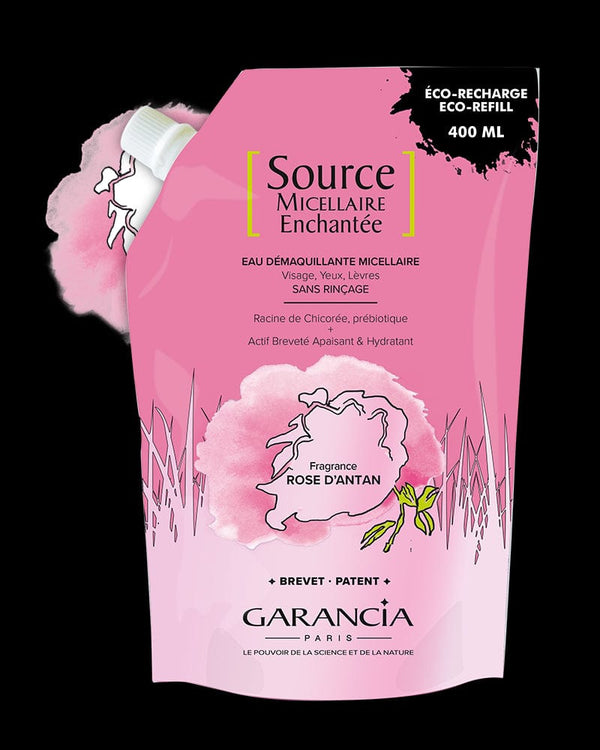 garancia [ Source MICELLAIRE Enchantée ] fragrance ROSE D'ANTAN - Eau Micellaire 4 en 1 - Recharge 400ml