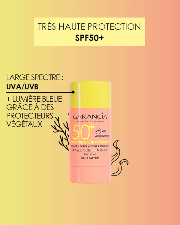 Garancia [ STICK SOLAIRE INVISIBLE ] SPF50+ - Stick Très Haute Protection Solaire