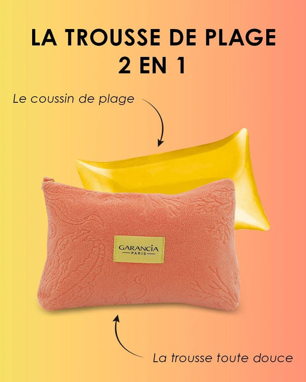 garancia TROUSSE-COUSSIN DE PLAGE 2 EN 1 - Trousse toute douce & coussin gonflable