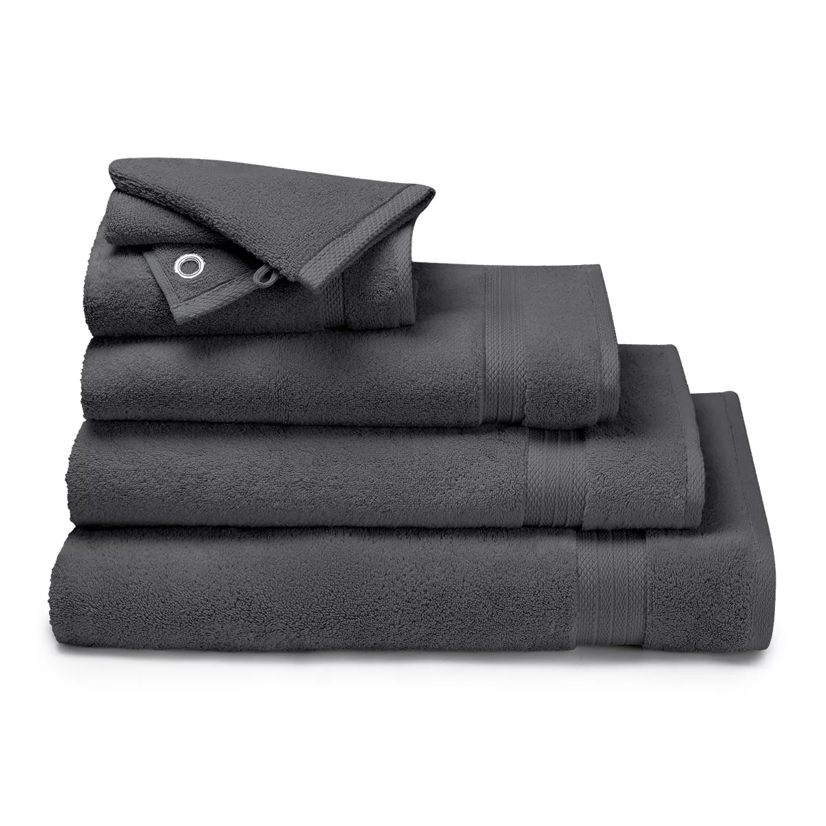 Garnier Thiebaut Drap De Bain Pur Coton 550 G/m² Coloris Anthracite Carbone Elea Carbone