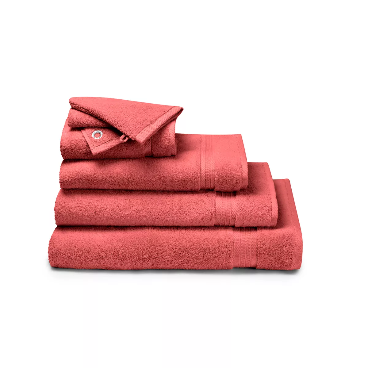 Garnier Thiebaut Drap De Bain Pur Coton 550 G/m² Coloris Rose Corail Elea Corail