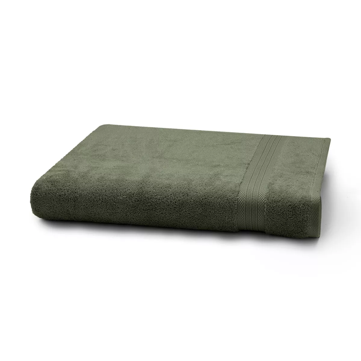 Garnier Thiebaut Drap De Bain Pur Coton 550 G/m² Coloris Vert Kaki Elea Kaki
