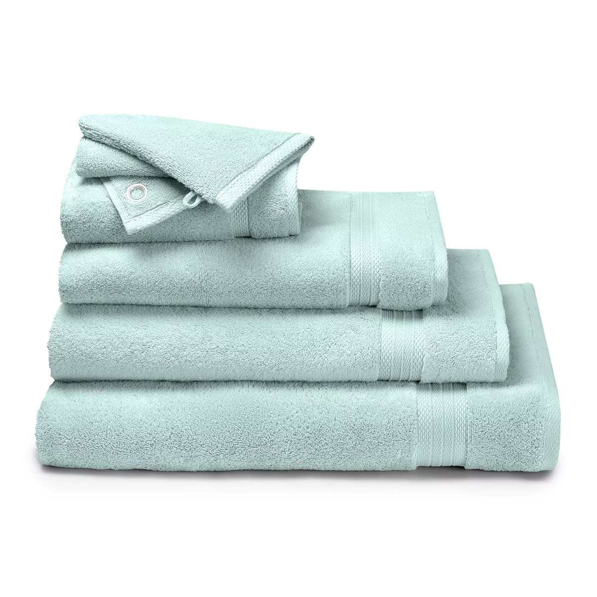 Garnier Thiebaut Drap De Douche Pur Coton 550 G/m² Coloris Bleu Glacier Elea Glacier