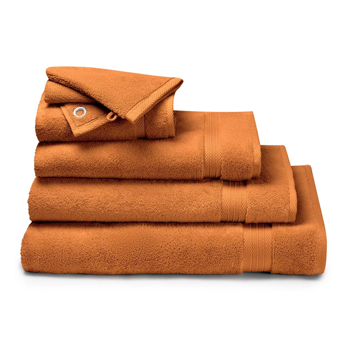 Garnier Thiebaut Drap De Douche Pur Coton 550 G/m² Coloris Orange Rouille Elea Rouille