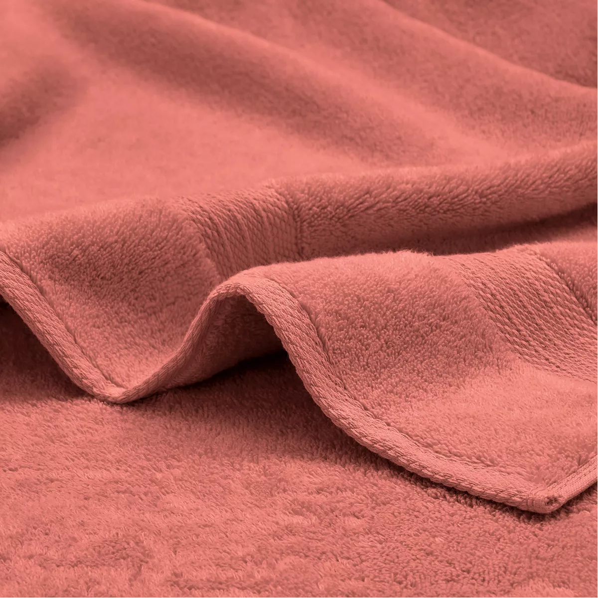 Garnier Thiebaut Drap De Douche Pur Coton 550 G/m² Coloris Rose Corail Elea Corail