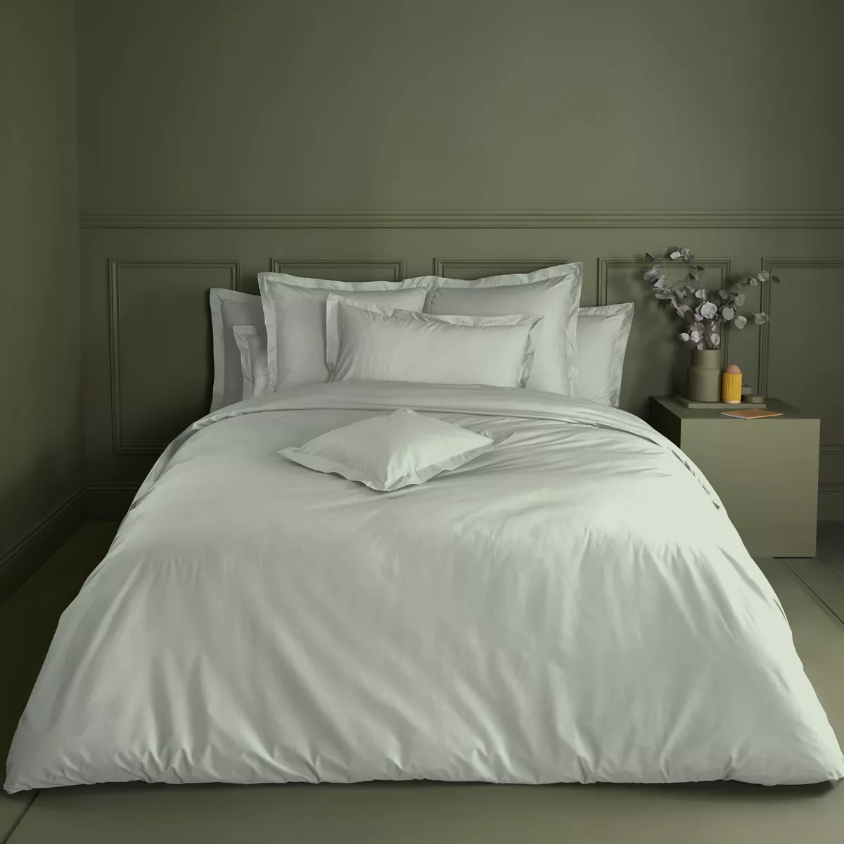 Garnier Thiebaut Drap Housse B30 Percale De Coton 90 Fils/cm² Coloris Vert Jade Olana Jade
