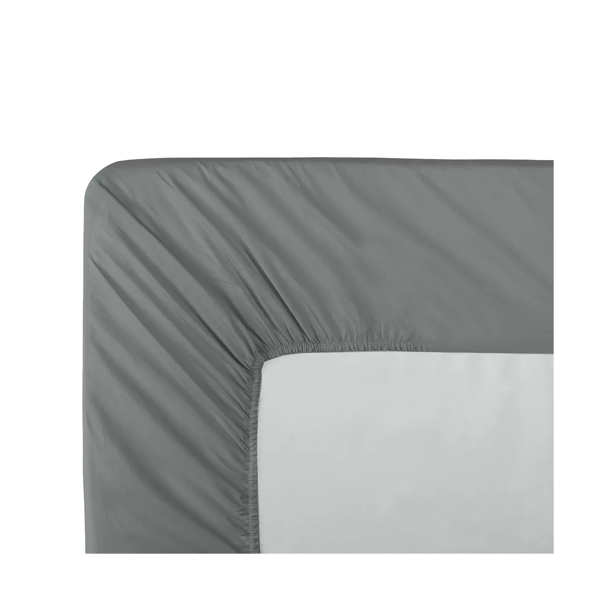 garnier thiebaut Drap housse b30 percale de coton 90 fils/cm² coloris gris acier Olana acier
