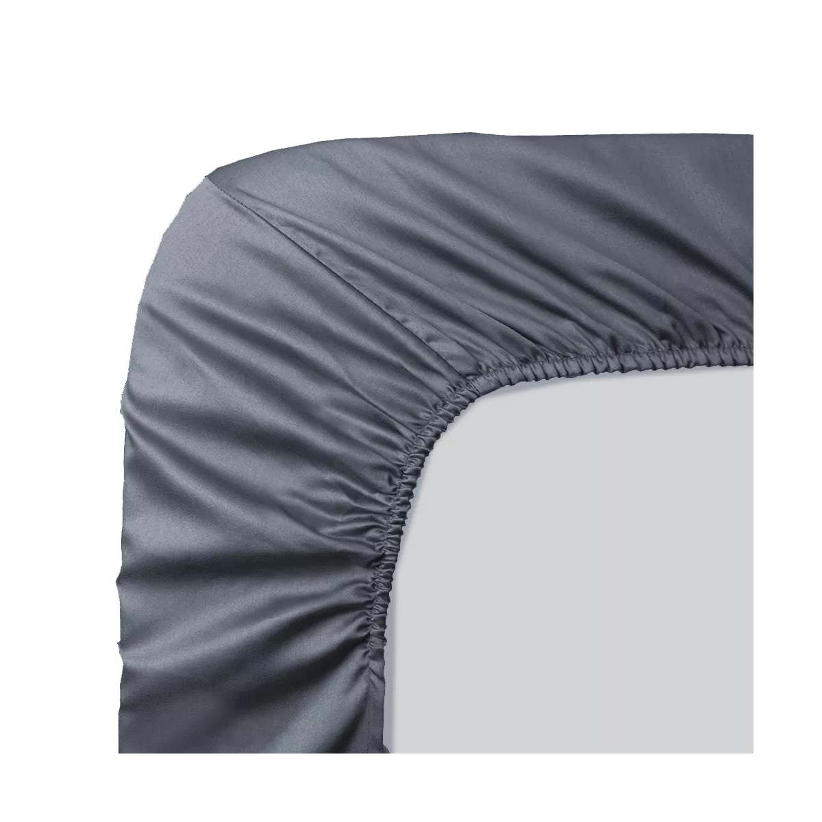 garnier thiebaut Drap housse b30 satin de coton 120 fils/cm² coloris anthracite titane Ava uni titane