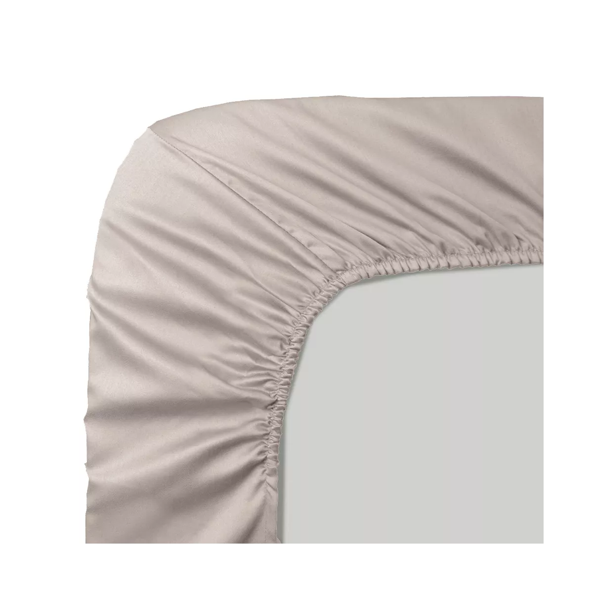garnier thiebaut Drap housse b30 satin de coton 120 fils/cm² coloris beige taupe Ava uni taupe