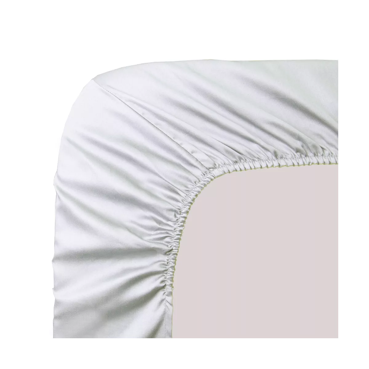garnier thiebaut Drap housse b30 satin de coton 120 fils/cm² coloris blanc blanc Ava uni blanc