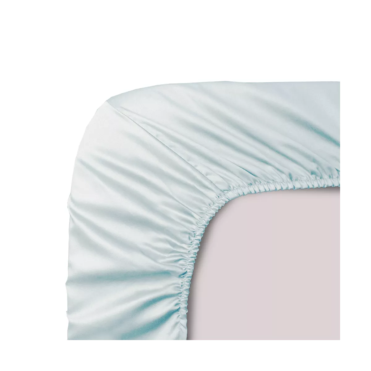 garnier thiebaut Drap housse b30 satin de coton 120 fils/cm² coloris bleu mint Ava uni mint