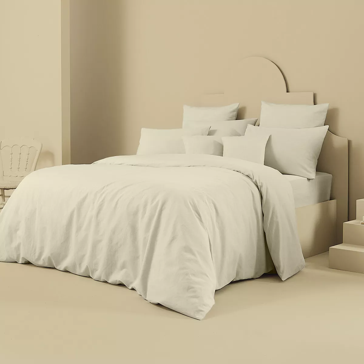 Garnier Thiebaut Drap Housse B35 Métis Lin & Coton Coloris Beige Chanvre Le Metis Francais Chanvre